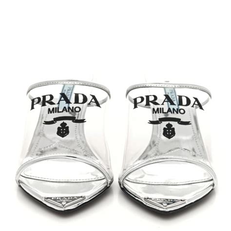 used prada sandals|Prada plexiglass sandals.